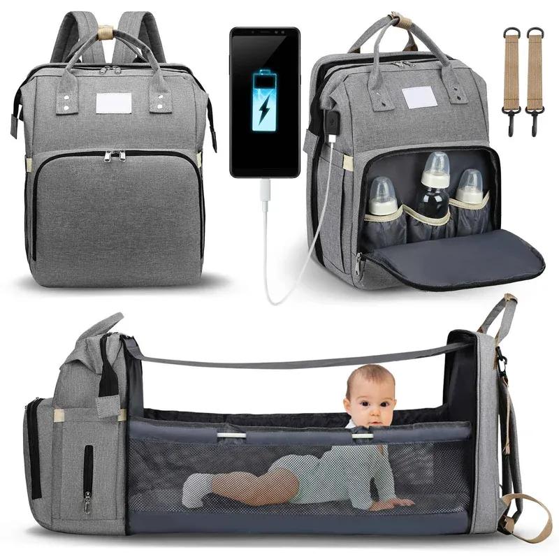 Portable Folding Crib Diaper Bag Multi-Function